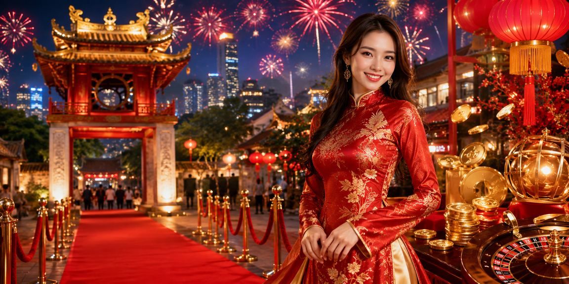 Phụ nữ mặc áo dài Hà Nội tham gia cá cược trực tuyến trong không gian truyền thống